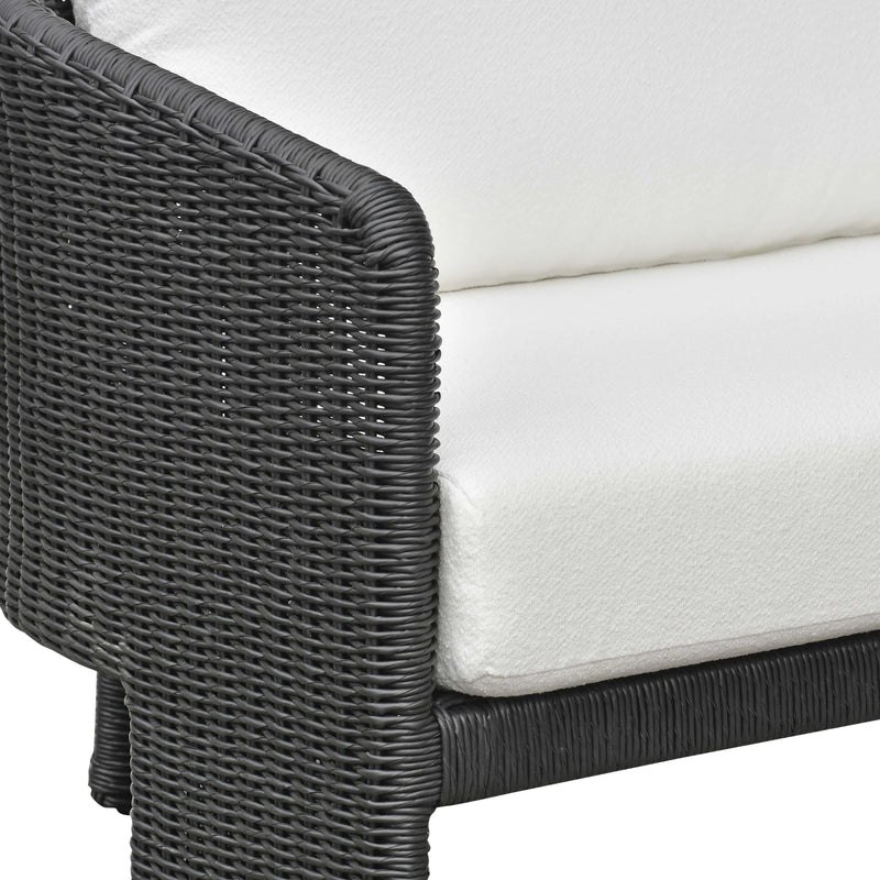 Alexa 80" Rattan Performance Fabric Outdoor Sofa
