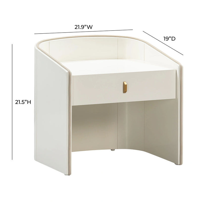 Collins 22" Lacquer Nightstand With Drawer